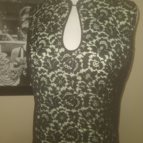 50s vintage Pinup girl Lace Keyhole top Large - Picture 8 of 8